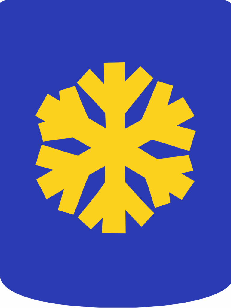 A yellow snowflake icon, symbolizing Hendrix Air, centered on a solid blue background with rounded corners.