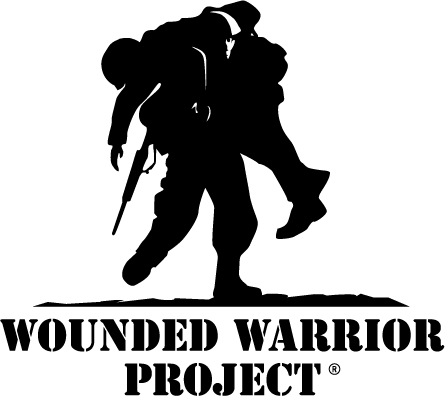 Silhouette of a soldier carrying another, with the text "Wounded Warrior Project" below—honoring heroes, much like Hendrix Air supports those who serve.